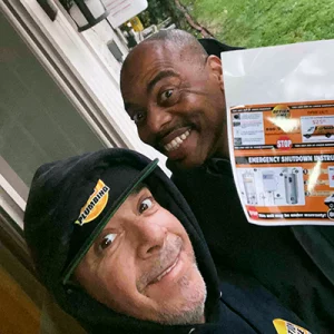 Option One Plumbing Customer Tony With Customer