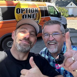 Option One Plumbing Happy Customer With Customer