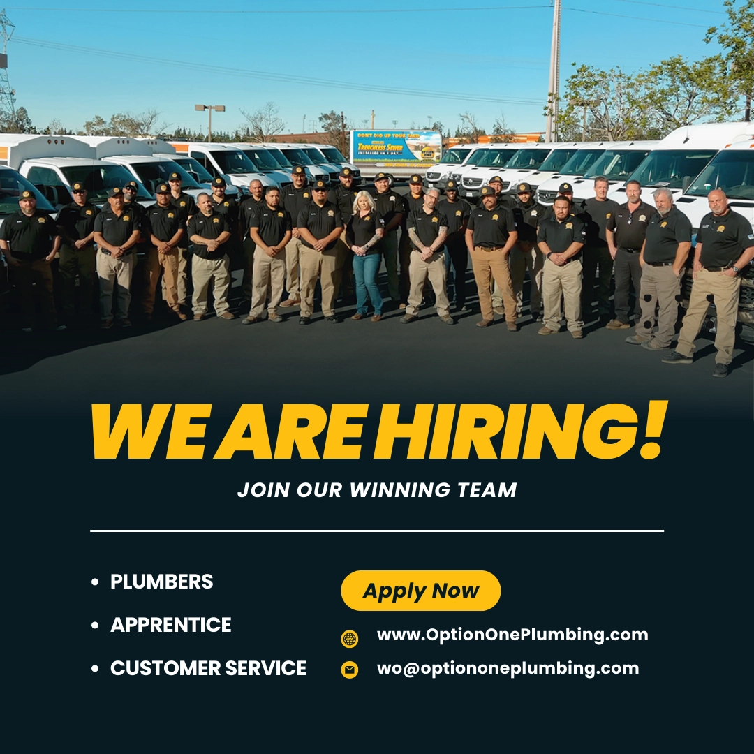 Now Hiring Option One Plumbing