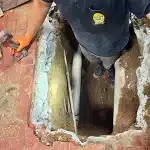 Option One Plumbing Slab Leak Inside Hole